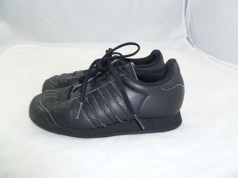 ADIDAS SAMOA 2016 USED BOYS/KIDS/GIRLS 13 K BLACK LEATHER SNEAKERS